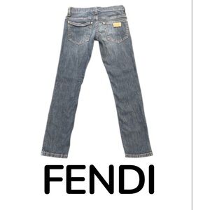 Authentic Fendi Luxury designer kids signature denim jeans sz 8